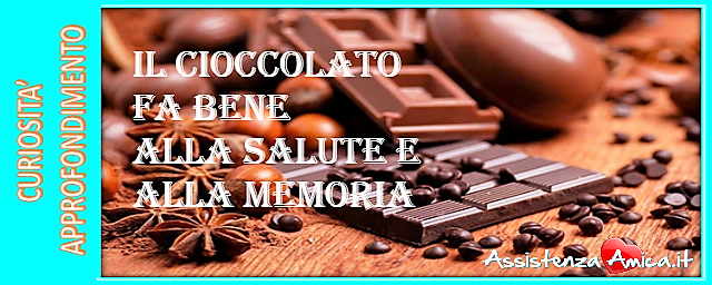 Cioccolato: migliora memoria, apprendimento e funzioni cognitive.